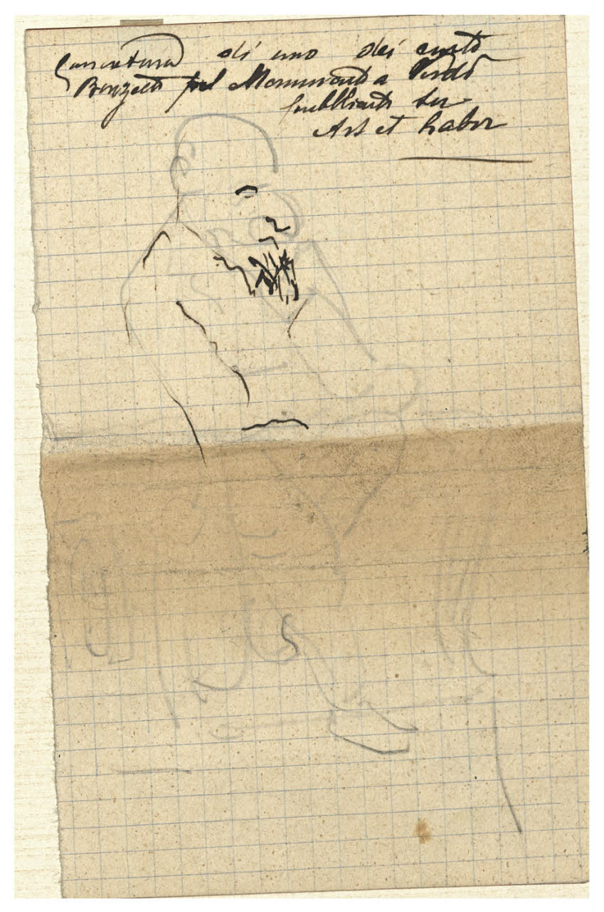 Caricatura maschile, Caricatura maschile (disegno) di Cagnoni, Amero (secc. XIX/ XX)