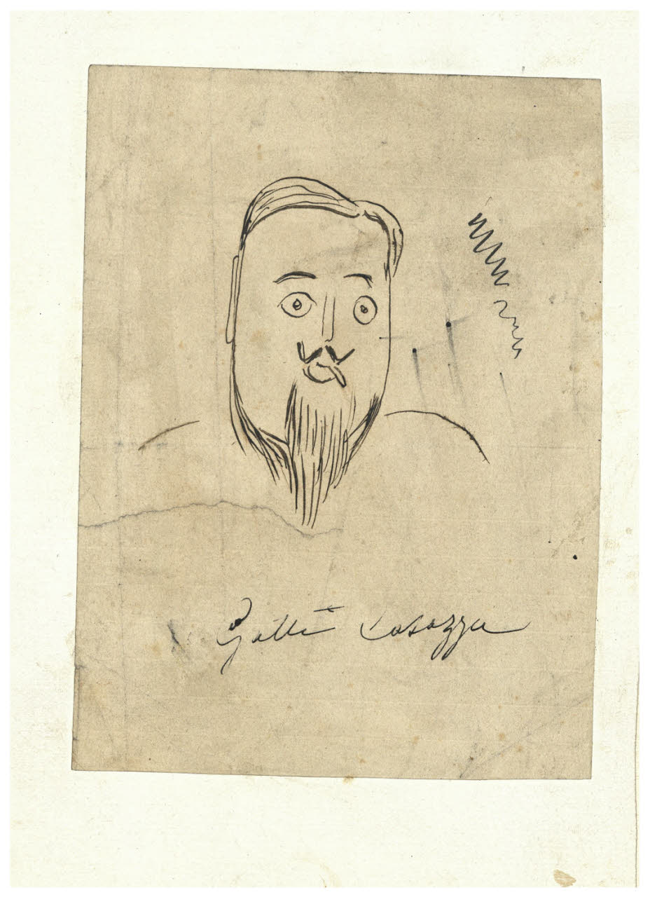 Giulio Gatti Casazza, Caricatura di testa maschile (disegno) di Cagnoni, Amero (secc. XIX/ XX)