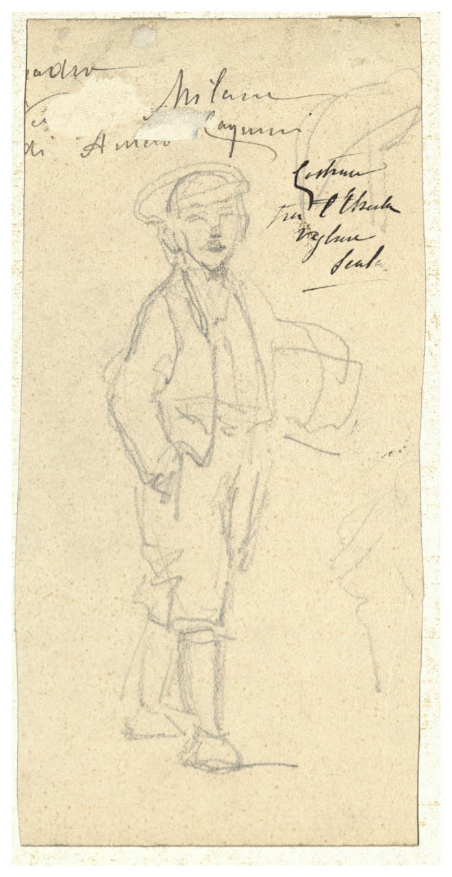Figuretta maschile, Figuretta maschile (disegno) di Cagnoni, Amero (secc. XIX/ XX)