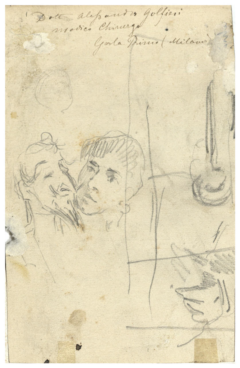 Due studi di teste, Due studi di teste (disegno) di Cagnoni, Amero (secc. XIX/ XX)