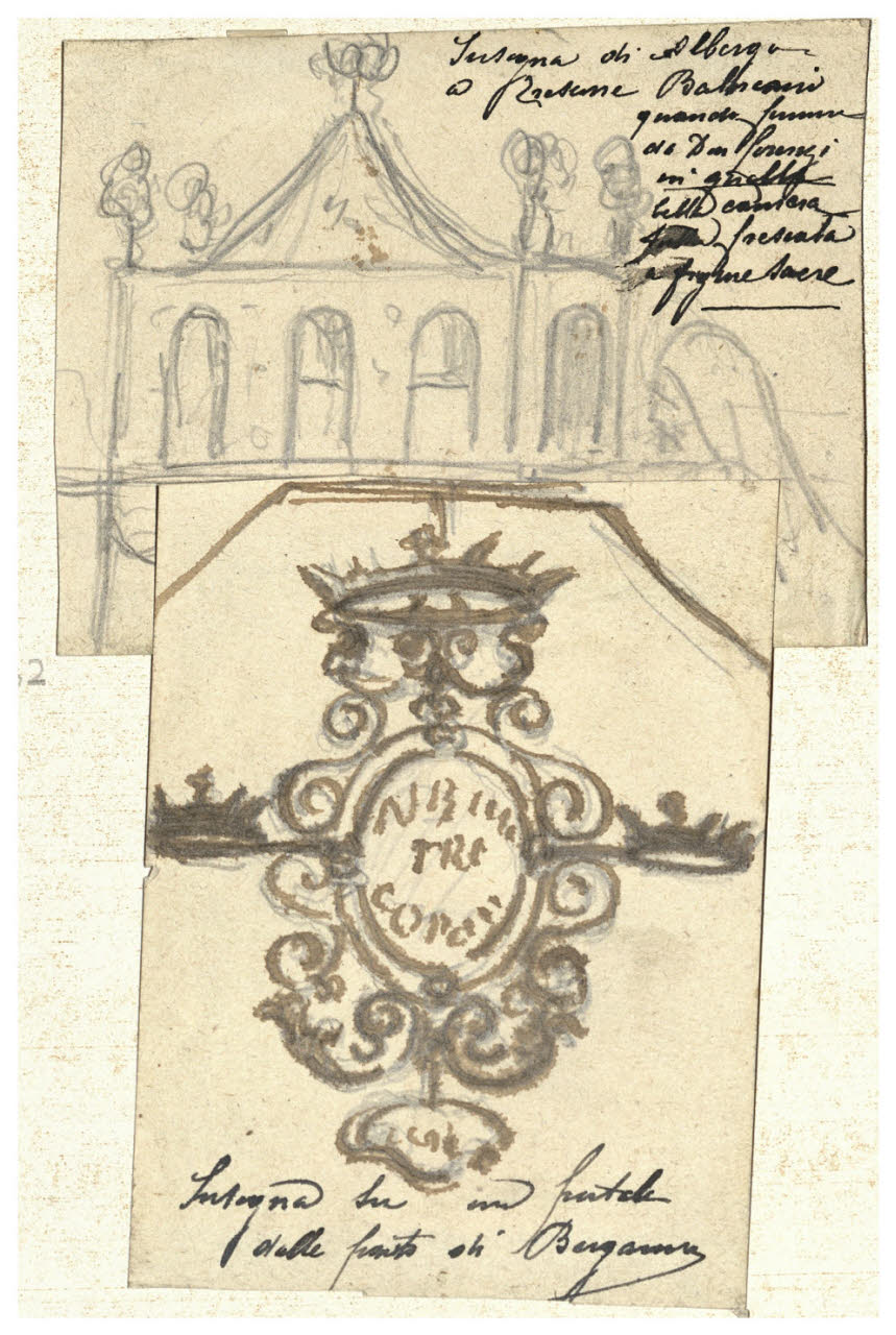 Insegna di osteria, Insegna di osteria (disegno) di Cagnoni, Amero (secc. XIX/ XX)
