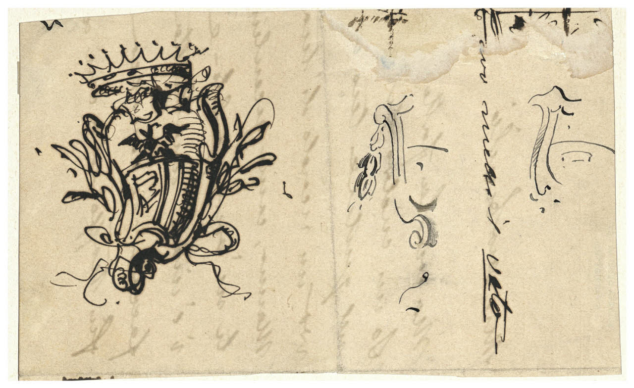 Schizzo di stemma, Schizzo di stemma (disegno) di Cagnoni, Amero (secc. XIX/ XX)