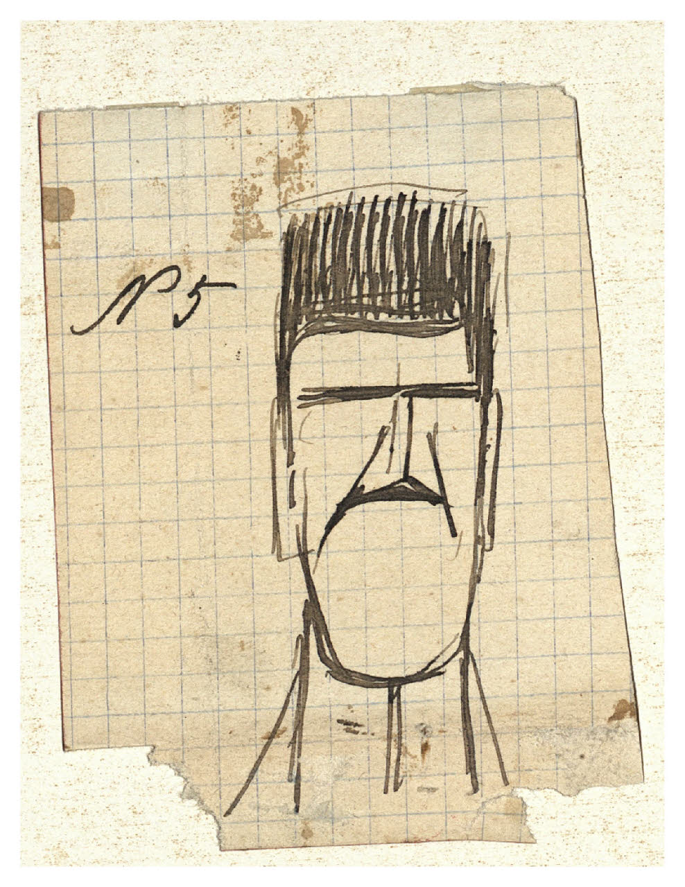 Caricatura di testa maschile, Caricatura di testa maschile (disegno) di Cagnoni, Amero (secc. XIX/ XX)