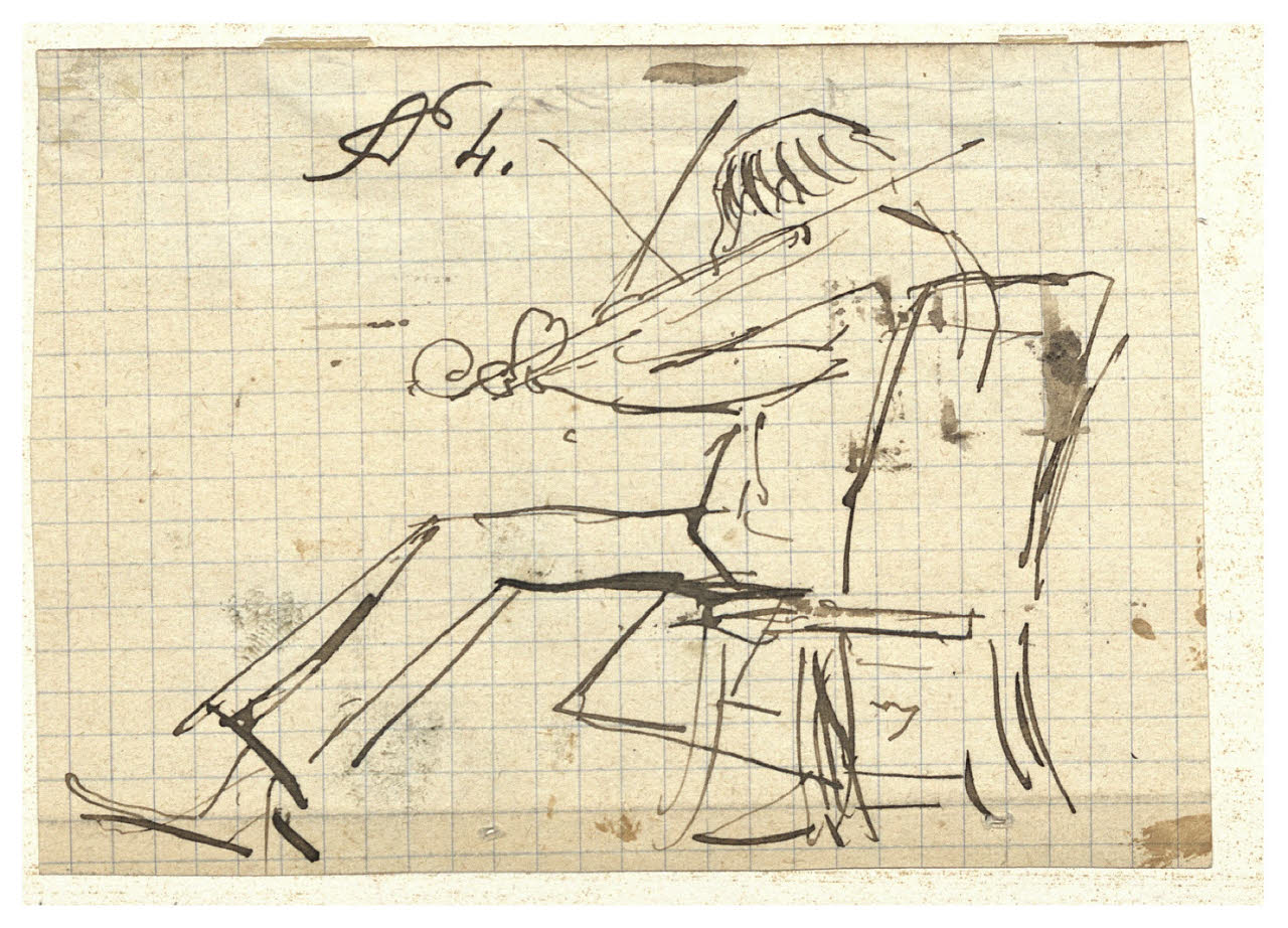 Violinista, Violinista (disegno) di Cagnoni, Amero (secc. XIX/ XX)