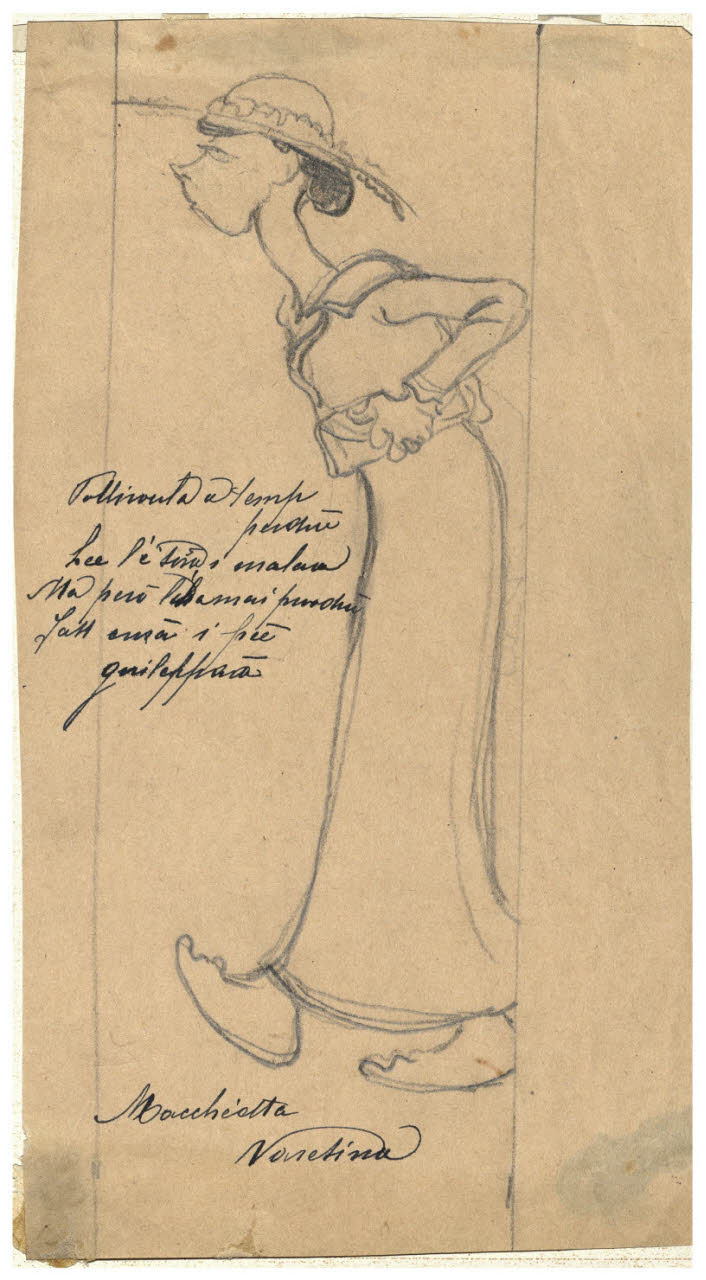 Caricatura femminile, Caricatura femminile (disegno) di Cagnoni, Amero (secc. XIX/ XX)