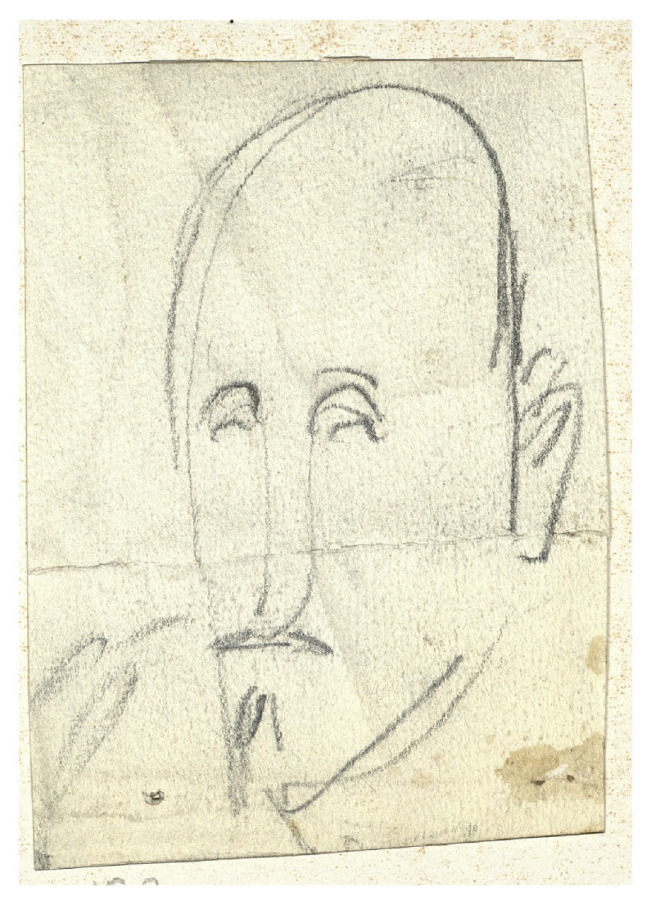 Caricatura di testa maschile (Socio patriottico), Caricatura di testa maschile (disegno) di Cagnoni, Amero (secc. XIX/ XX)