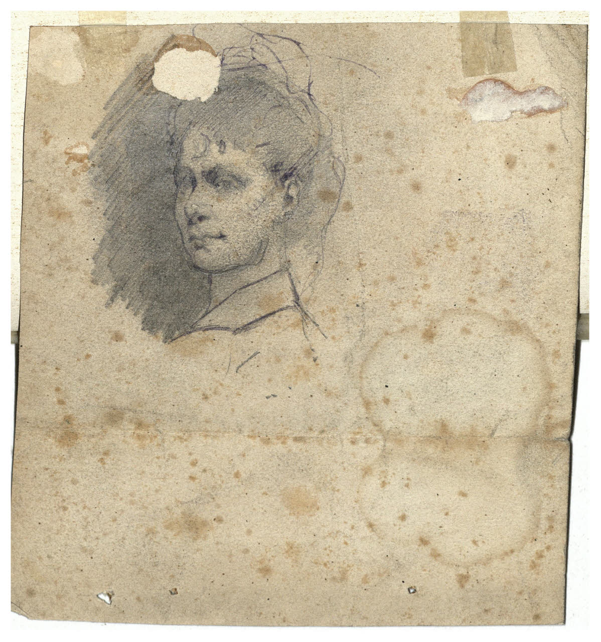 Testa di ragazzo, Testa di ragazzo (disegno) di Cagnoni, Amero (secc. XIX/ XX)