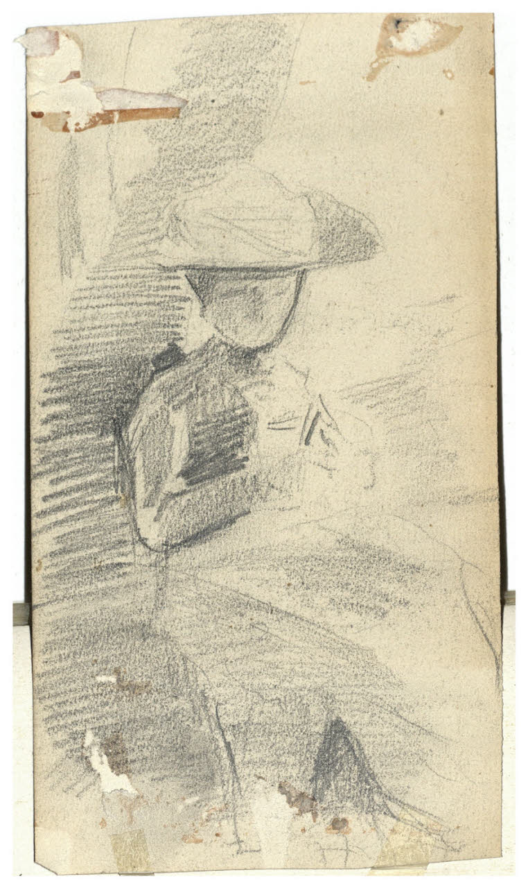 Ritratto della nipote, figura femminile seduta (disegno) di Cagnoni, Amero (secc. XIX/ XX)