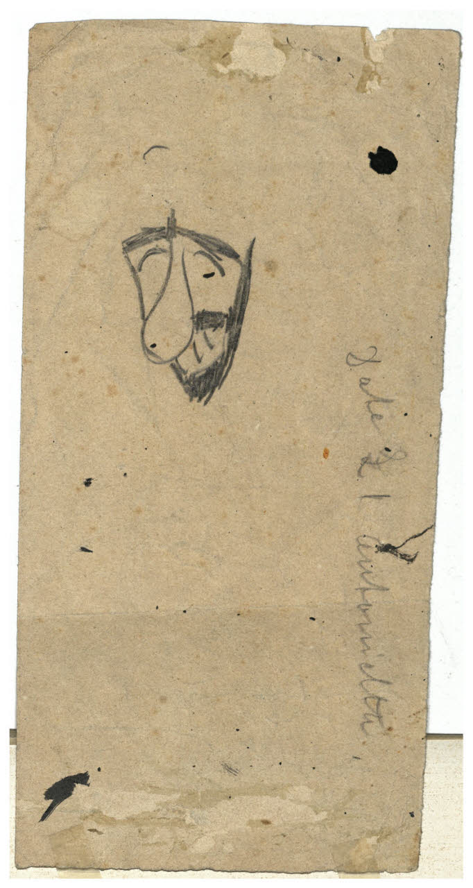 Caricatura di testa maschile, Caricatura di testa maschile (disegno) di Cagnoni, Amero (secc. XIX/ XX)