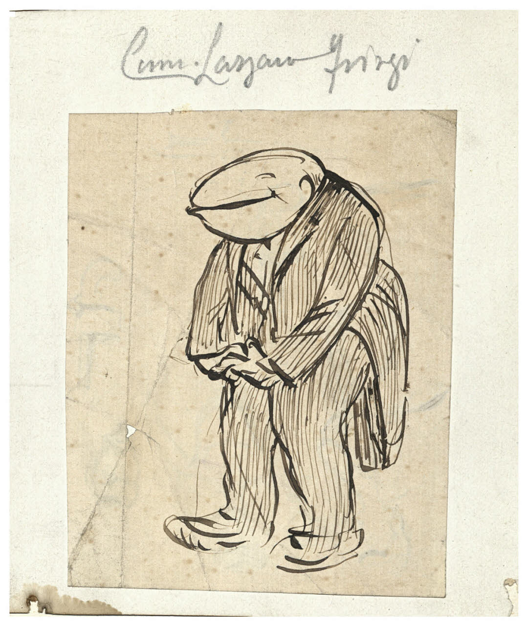 Caricatura di Lazzaro Frizzi, Caricatura maschile (disegno) di Cagnoni, Amero (secc. XIX/ XX)