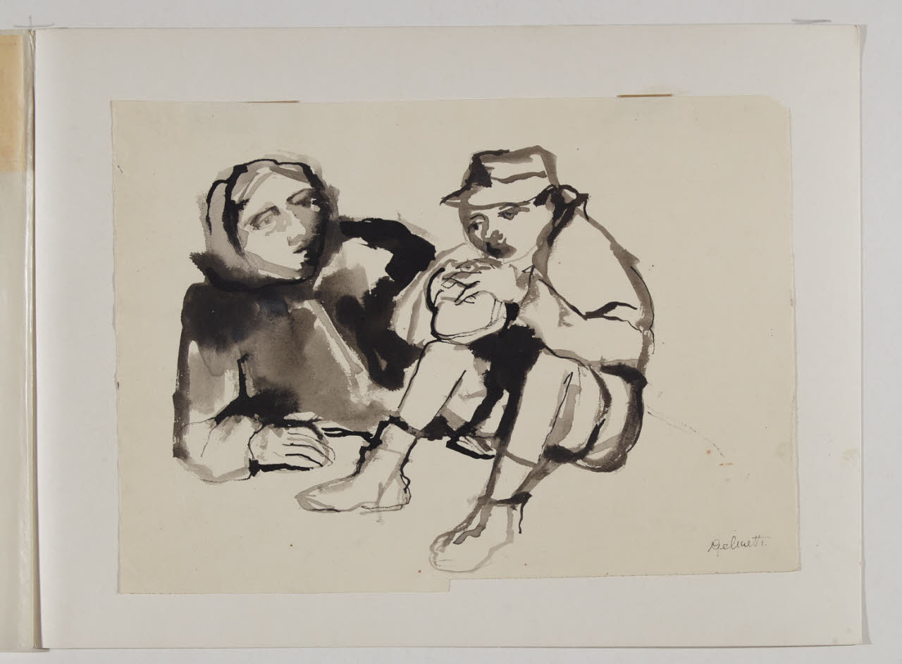 Uomo e donna (disegno) di Gelmetti, Maria (sec. XX)