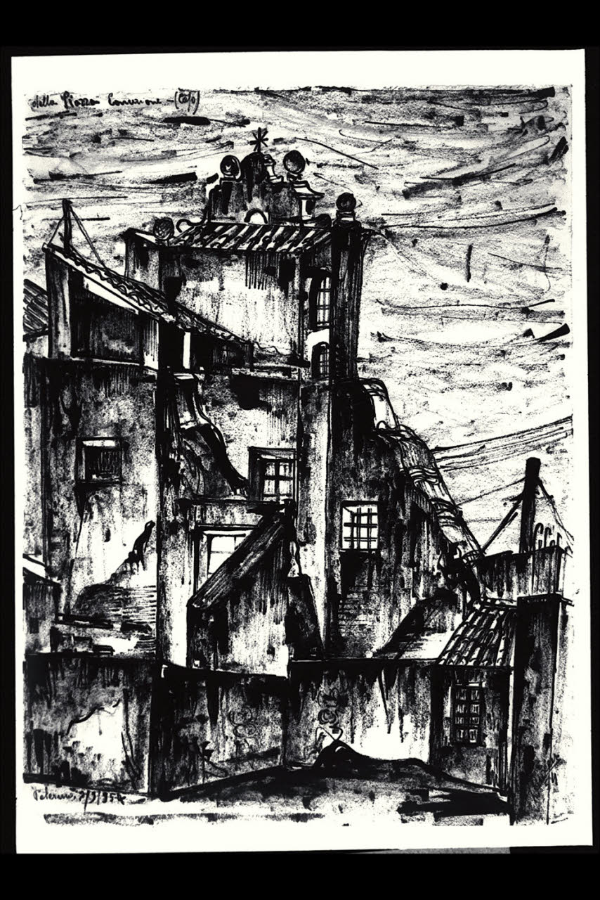 Palermo (I muri) (disegno) di Spinoccia, Giuseppe (sec. XX)