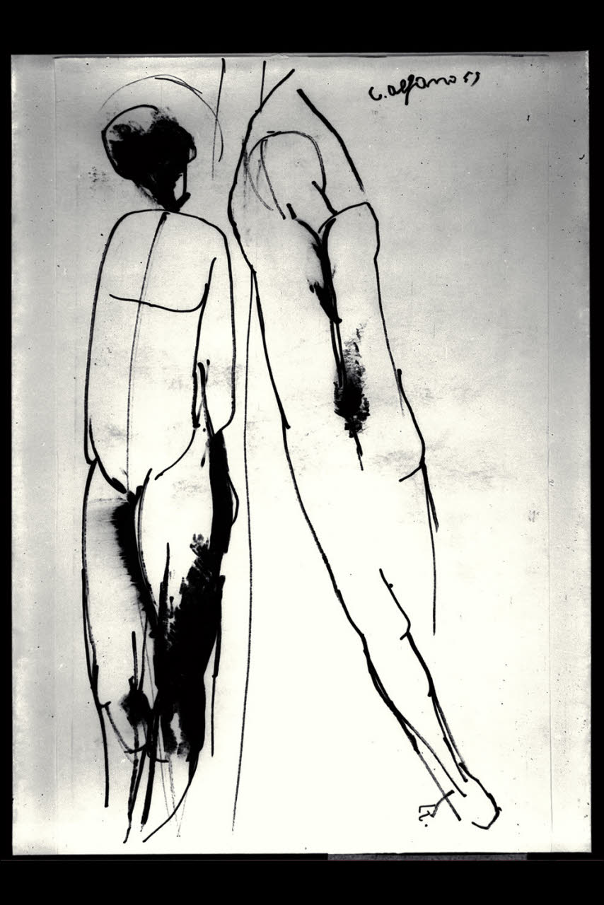 Studio per flagellazione (disegno) di Alfano, Carlo (sec. XX)