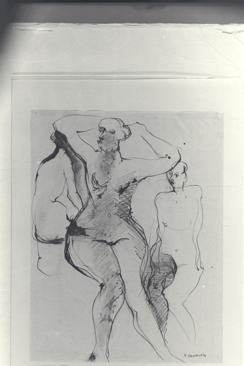 Figura femminile (disegno) di Grassi, Andrea (sec. XX)