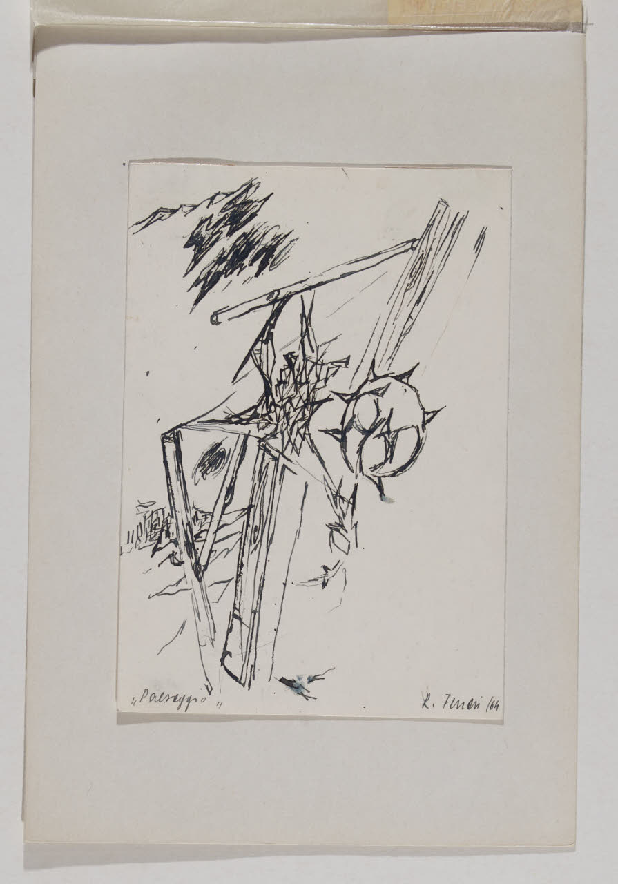 Paesaggio (disegno) di Ferrari, Renzo (sec. XX)
