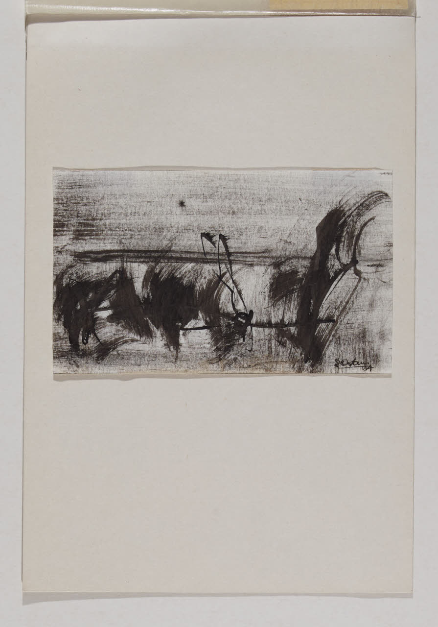 Paesaggio sull'Adda (disegno) di Corneo, Enrico (sec. XX)