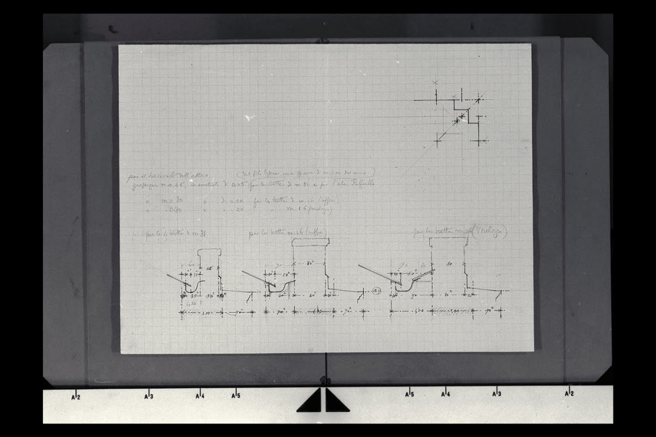 Sezione di dettagli della Nuova Pinacoteca Vaticana (disegno) di Beltrami, Luca (sec. XX)