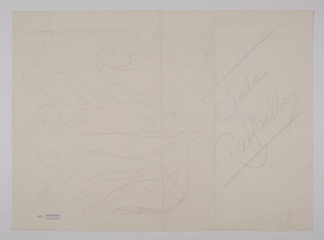 Schizzo di studio per la sala Raffaello nella Nuova Pinacoteca Vaticana (disegno) di Beltrami, Luca (sec. XX)