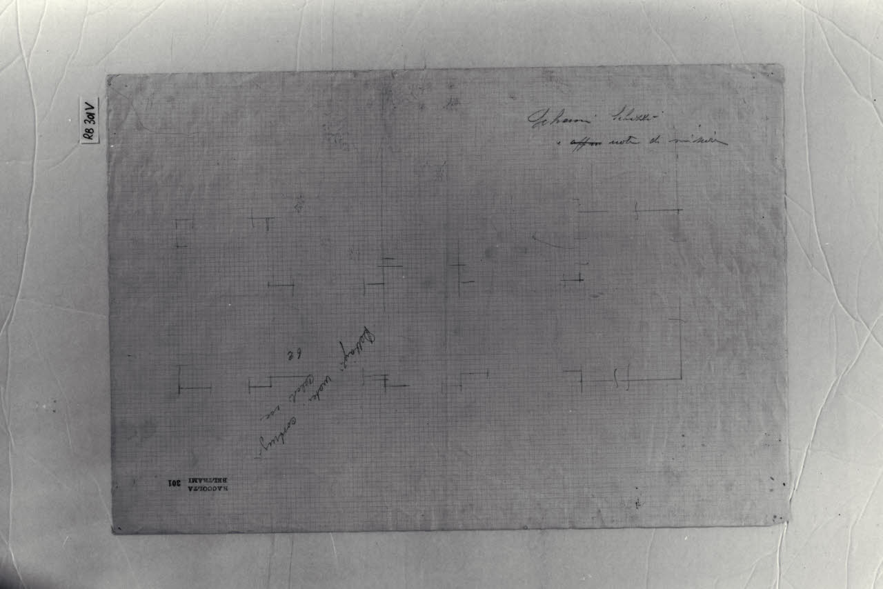 Schizzo di studio per la Nuova Pinacoteca Vaticana (disegno) di Beltrami, Luca ((?)) (sec. XX)