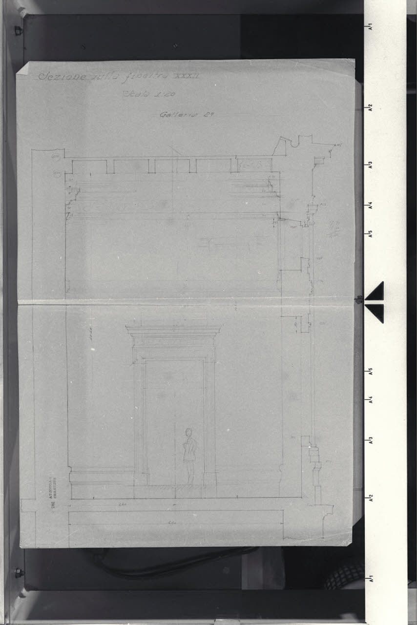 Sezione finestra XXXII della Galleria nella Nuova Pinacoteca Vaticana (disegno) di Beltrami, Luca ((?)) (sec. XX)