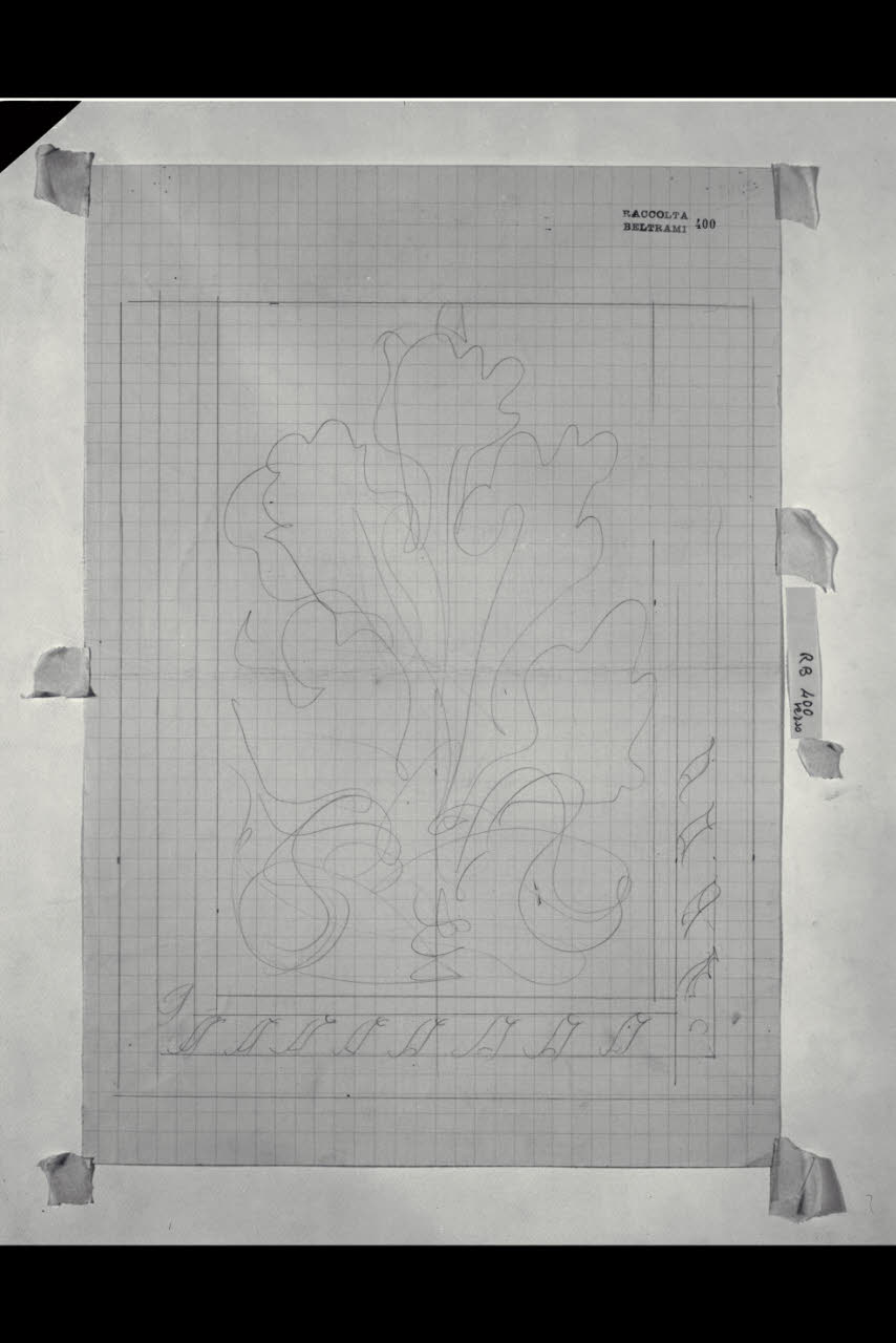 Schizzo per una decorazione per la Nuova Pinacoteca Vaticana (disegno) di Beltrami, Luca ((?)) (sec. XX)