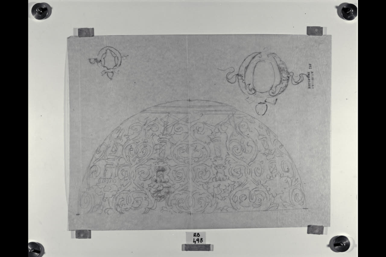 Decorazione del catino del Nicchione nella Nuova Pinacoteca Vaticana (disegno) di Beltrami, Luca ((?)) (sec. XX)