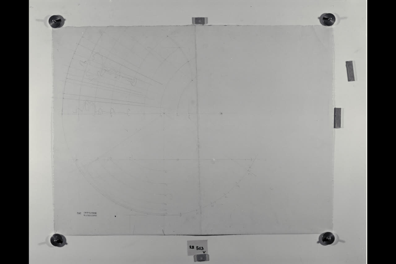 Schema per la decorazione del catino del Nicchione nella Nuova Pinacoteca Vaticana (disegno) di Beltrami, Luca (sec. XX)