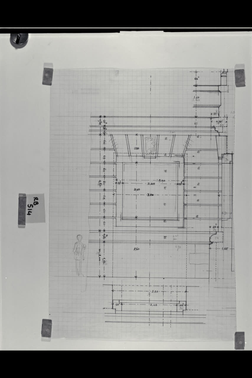 Disegno per una finestra nella Nuova Pinacoteca Vaticana (disegno) di Beltrami, Luca (sec. XX)