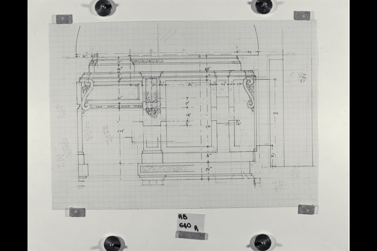 Prospetto per una parete interna della Nuova Pinacoteca Vaticana (disegno) di Beltrami, Luca ((?)) (sec. XX)
