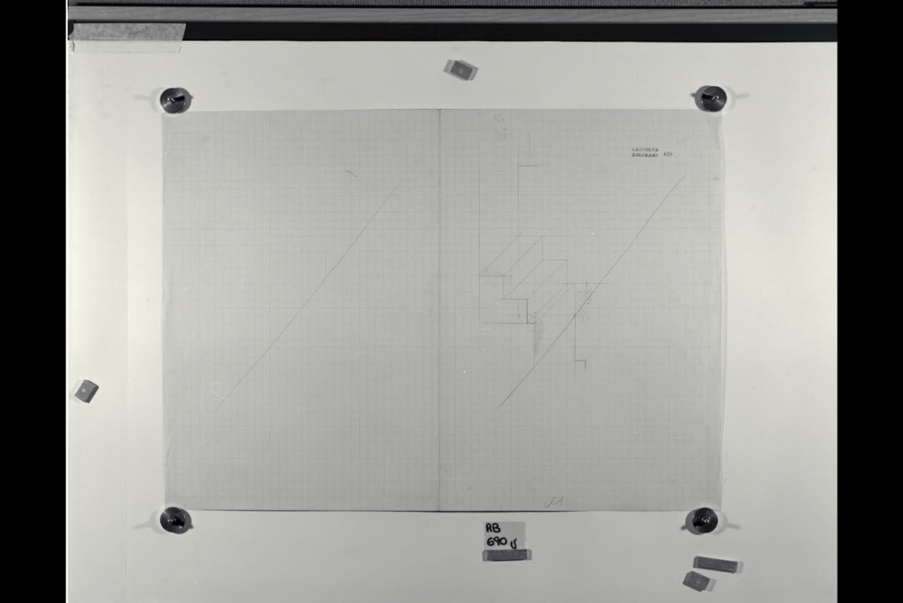 Schizzo per tre gradini nella Nuova Pinacoteca Vaticana (disegno) di Beltrami, Luca ((?)) (sec. XX)