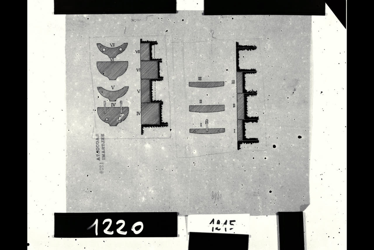 Duomo di Milano: prboabilmente disegno per il restauro dei piloni della cattedrale e delle nuove lastre di rivestimento (disegno) di Beltrami, Luca ((?)) (fine/inizio secc. XIX/ XX)