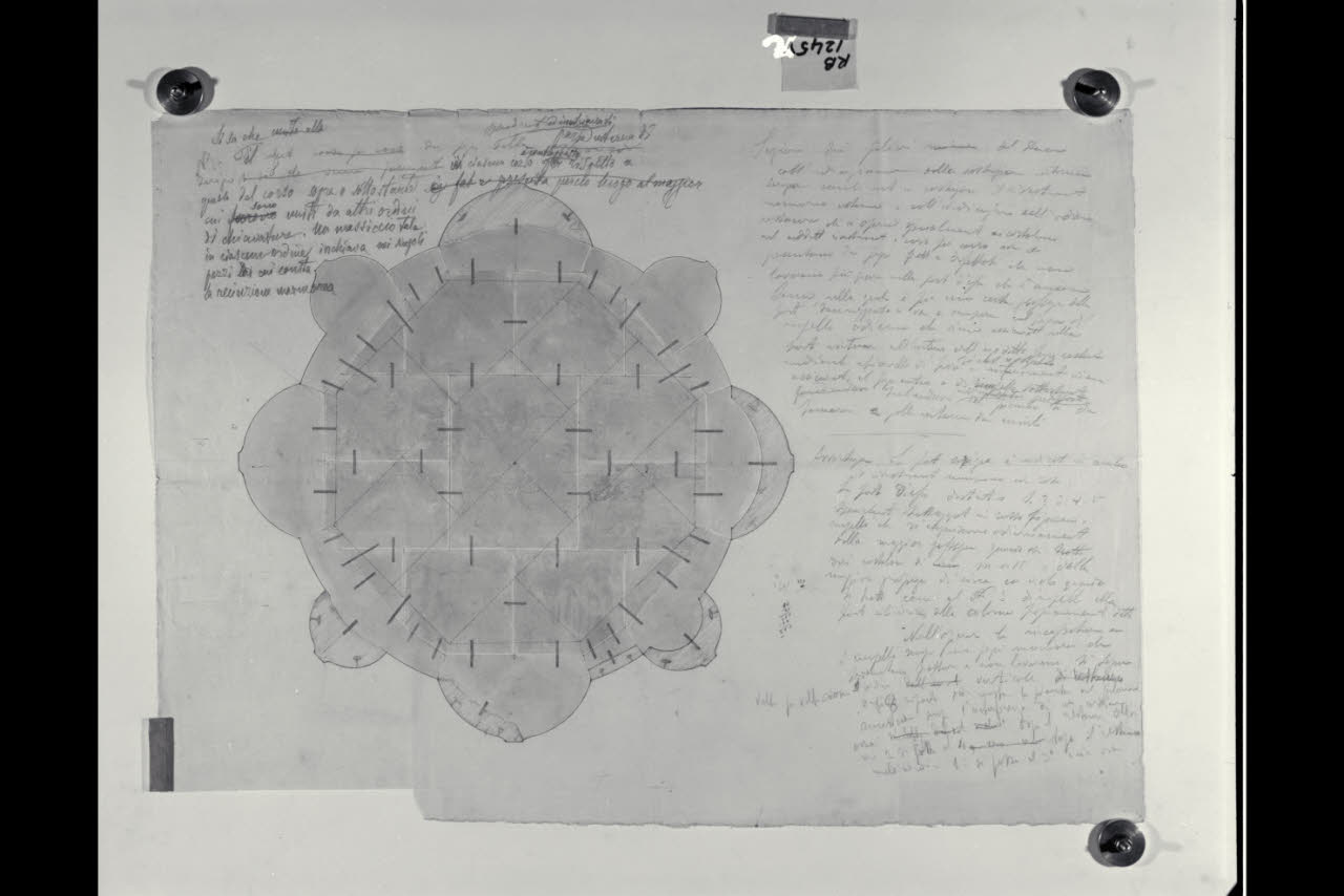 Duomo di Milano: restauro dei piloni, sezione di uno dei pilastri (disegno) di Beltrami, Luca ((?)) (fine/inizio secc. XIX/ XX)