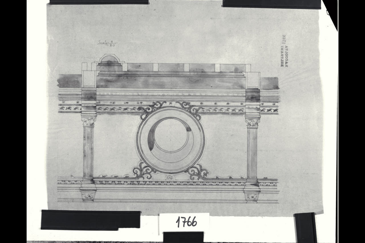 Tempio Israelitico di via della Guastalla. Particolare della decorazione interna, Milano, Tempio Israelitico, via Guastalla. Particolare della decorazione interna (disegno) di Beltrami, Luca ((?)) (fine sec. XIX)
