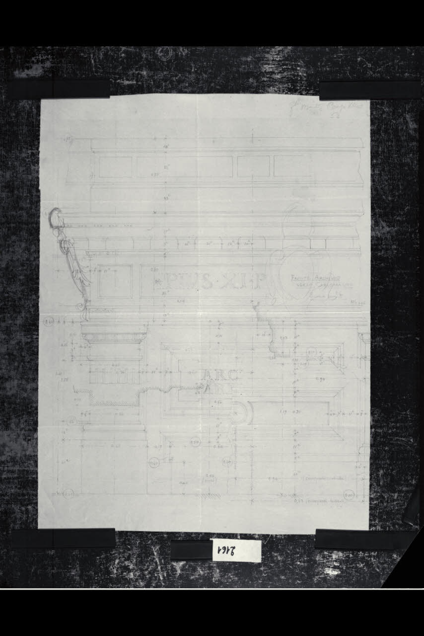 Fronte Archivio verso Carlo Magno, Fronte Archivio verso Carlo Magno (disegno) di Beltrami, Luca (sec. XX)