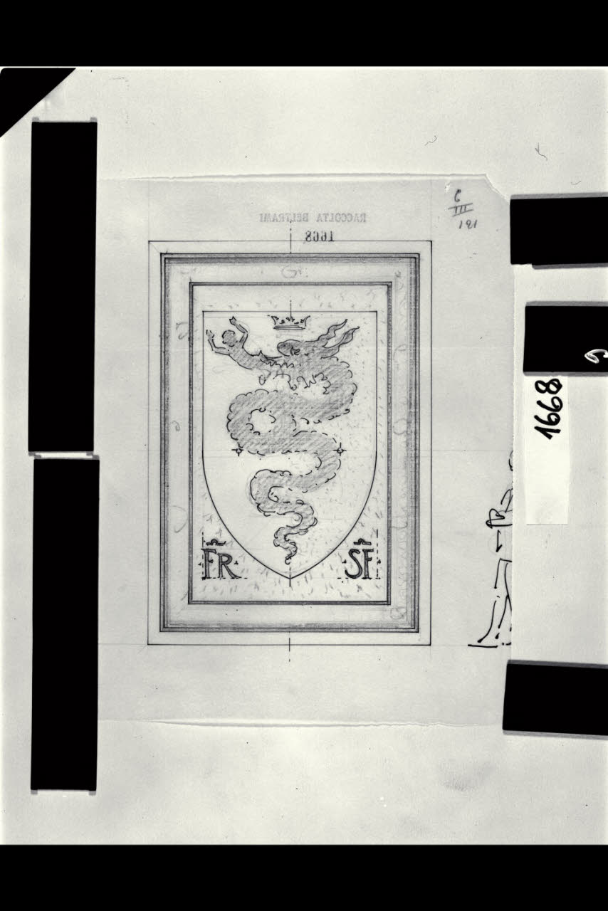 Stemma visconteo, Stemma visconteo (disegno) di Beltrami, Luca (fine/inizio secc. XIX/ XX)