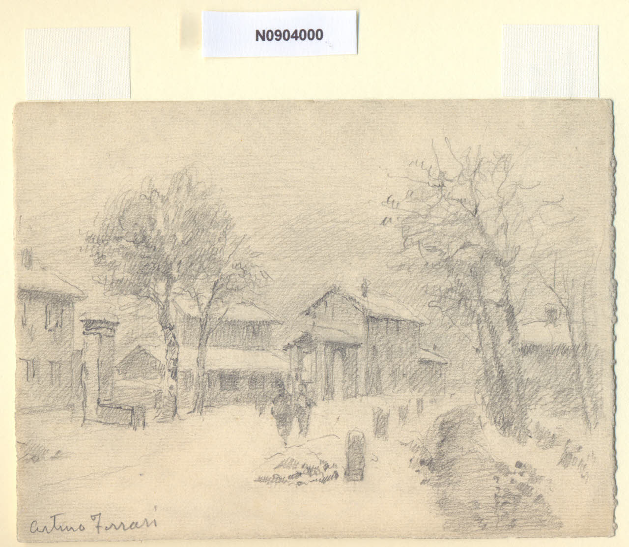 Alla Magolfa, Veduta della Magolfa a Milano (disegno) di Ferrari, Arturo (sec. XX)