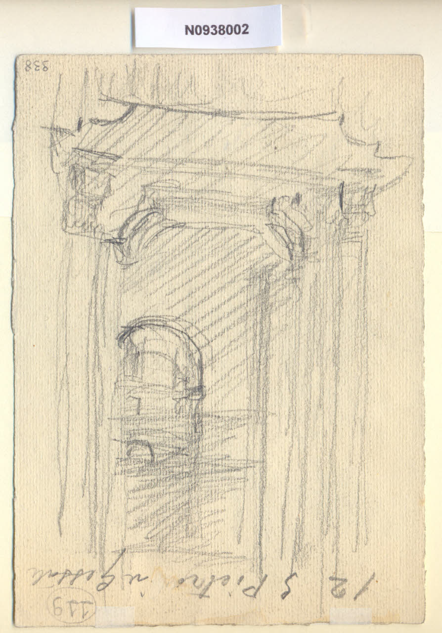 Portale di Palazzo Fagnani in via S. Maria Fulcorina a Milano, Portale di Palazzo Fagnani in via S. Maria Fulcorina a Milano (schizzo) di Ferrari, Arturo (sec. XX)