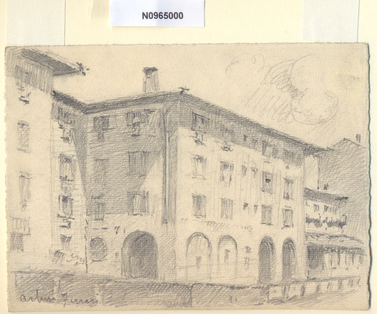 P. Porta Vittoria, Veduta del Ponte di Porta Vittoria a Milano (disegno) di Ferrari, Arturo (sec. XX)