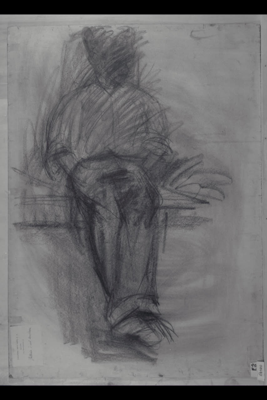 Uomo seduto (disegno) di Benvenuti, Benvenuto (prima metà sec. XX)