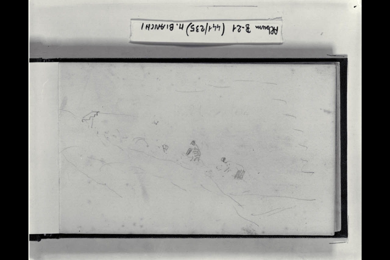 Schizzo di paesaggio con due figure (disegno) di Bianchi, Mosè; Bianchi, Mosè (seconda metà sec. XIX)