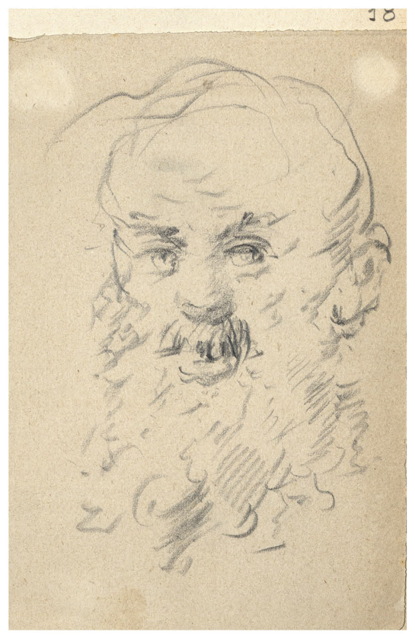 Viso di uomo con barba (disegno) di Bettinelli, Luigi (seconda metà sec. XIX)