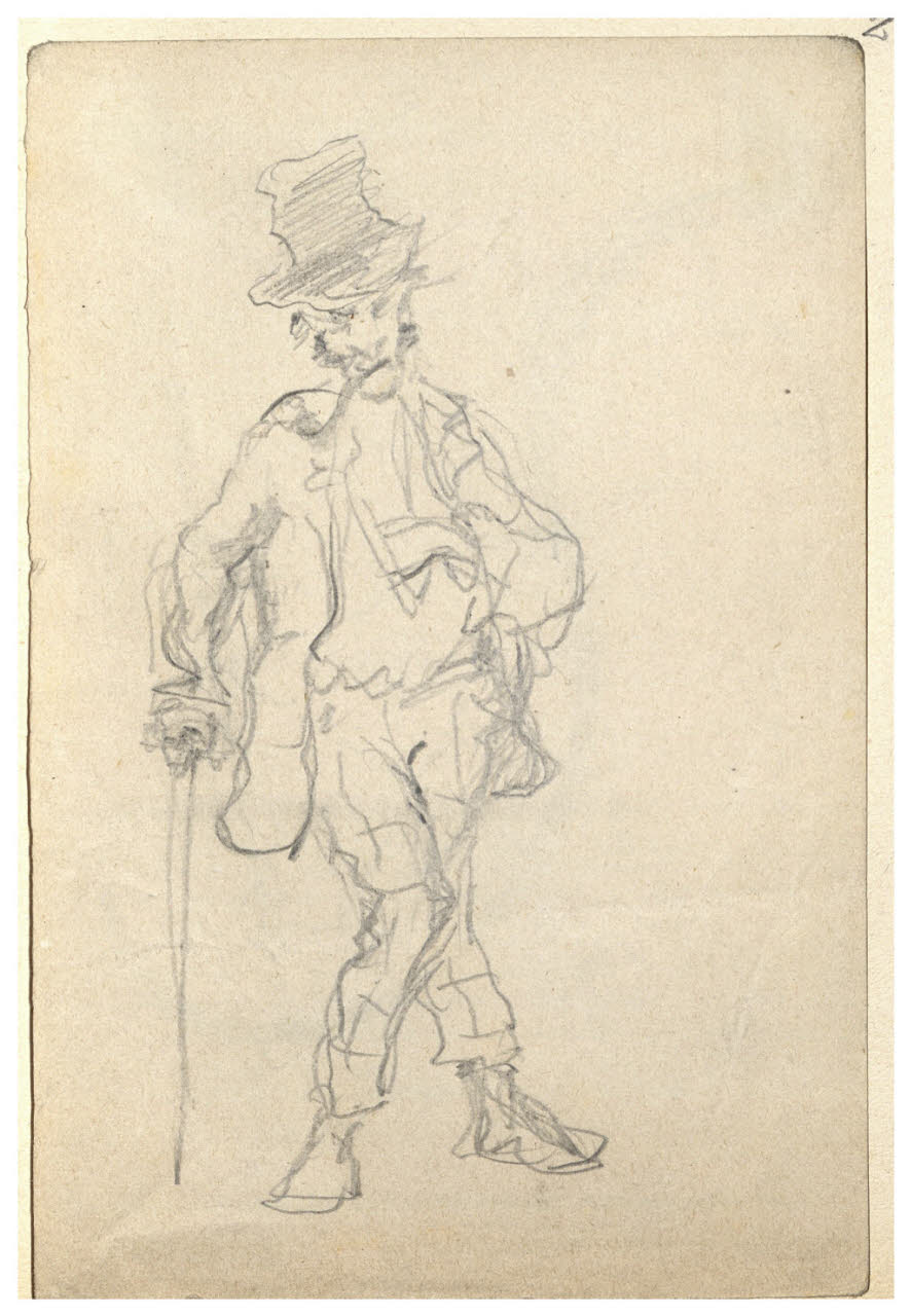 Schizzo di figura maschile (disegno) di Bettinelli, Luigi (seconda metà sec. XIX)