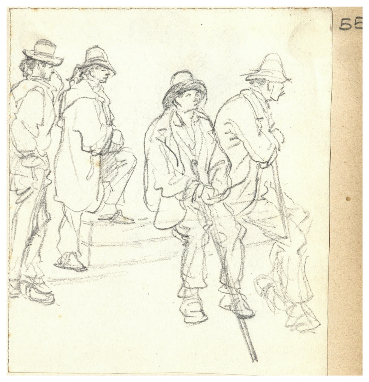 Figure maschili (disegno) di Bettinelli, Luigi (seconda metà sec. XIX)