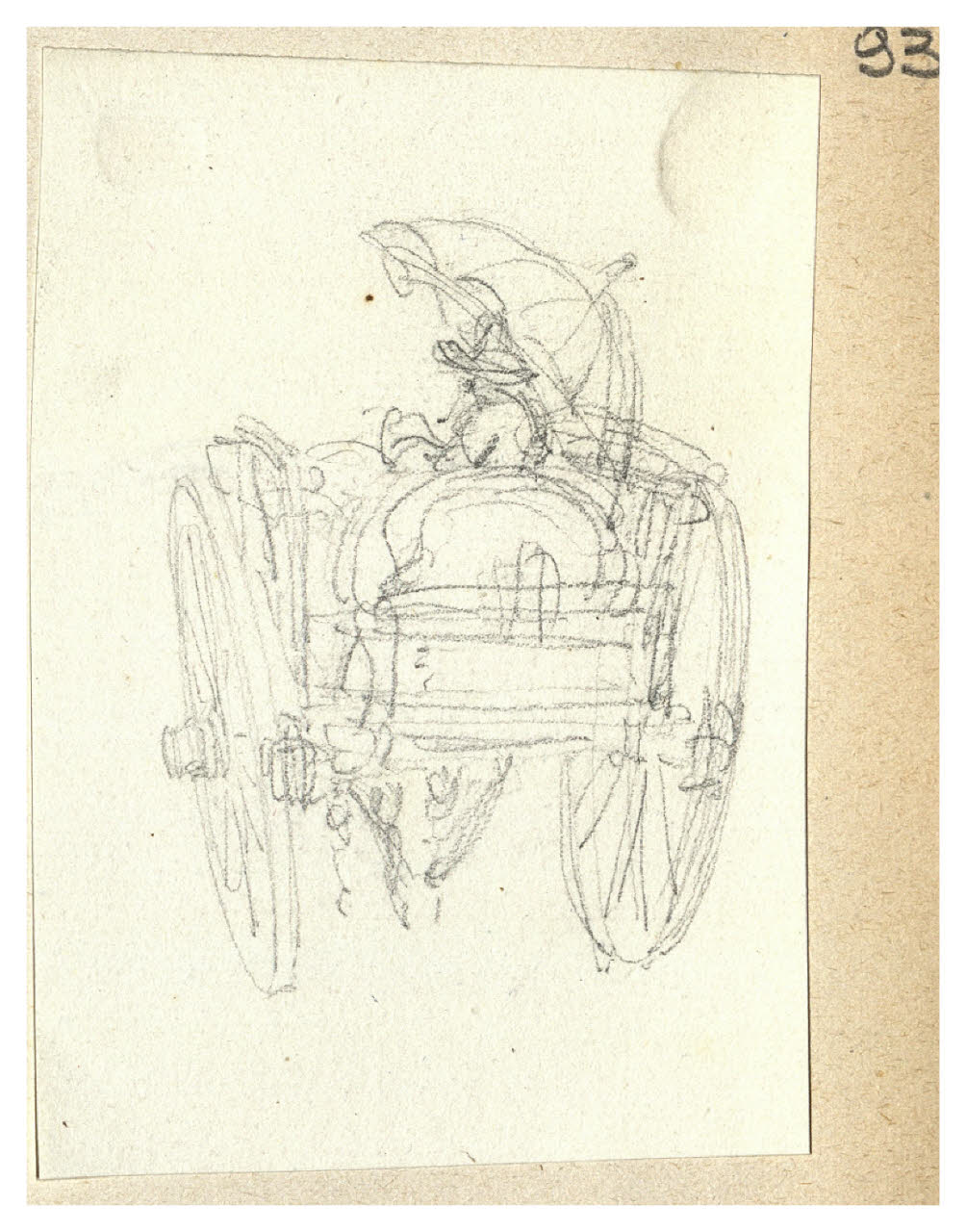 Carretto e contadino (disegno) di Bettinelli, Luigi (seconda metà sec. XIX)