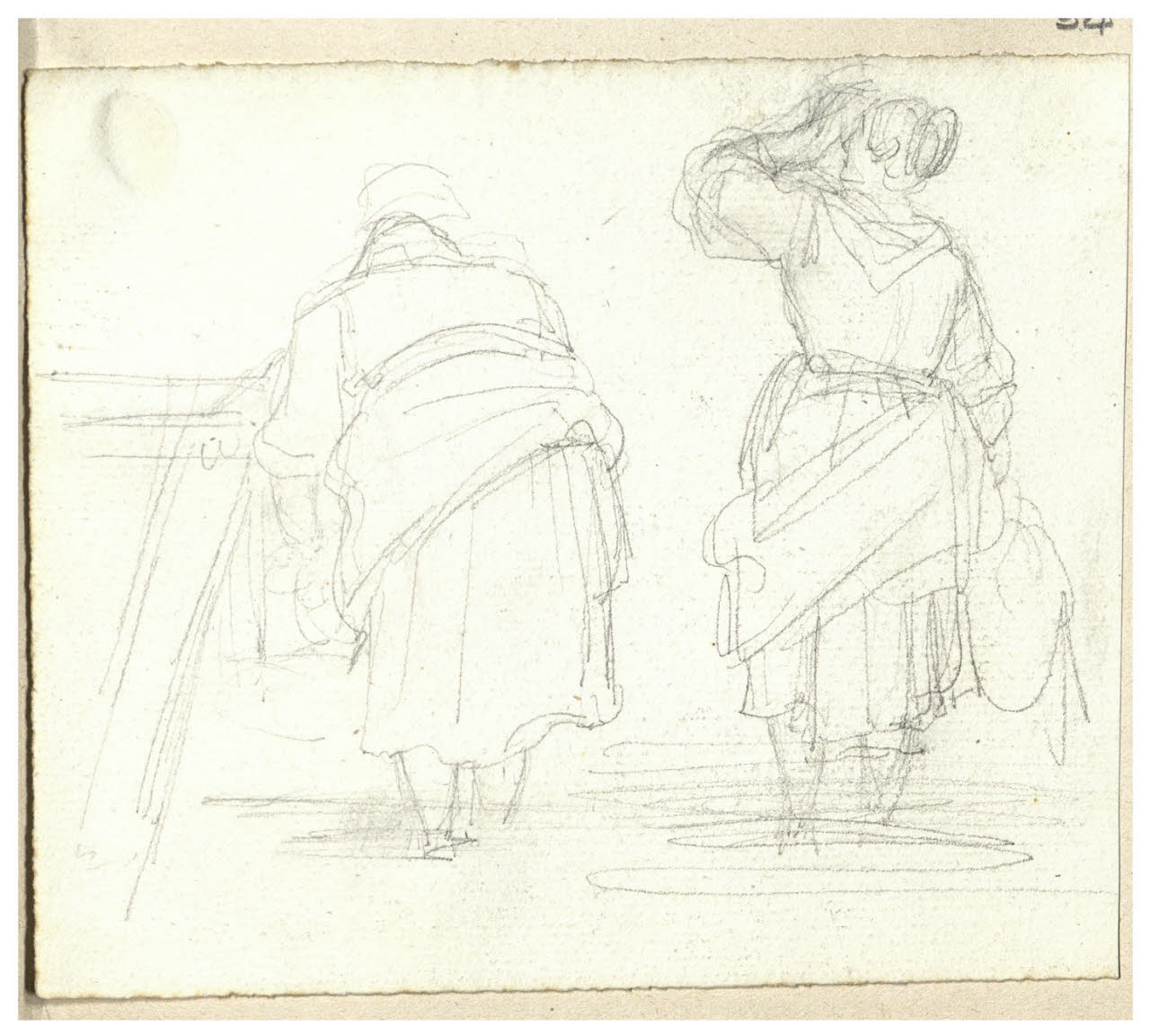 Figure femminili di spalle (disegno) di Bettinelli, Luigi (seconda metà sec. XIX)