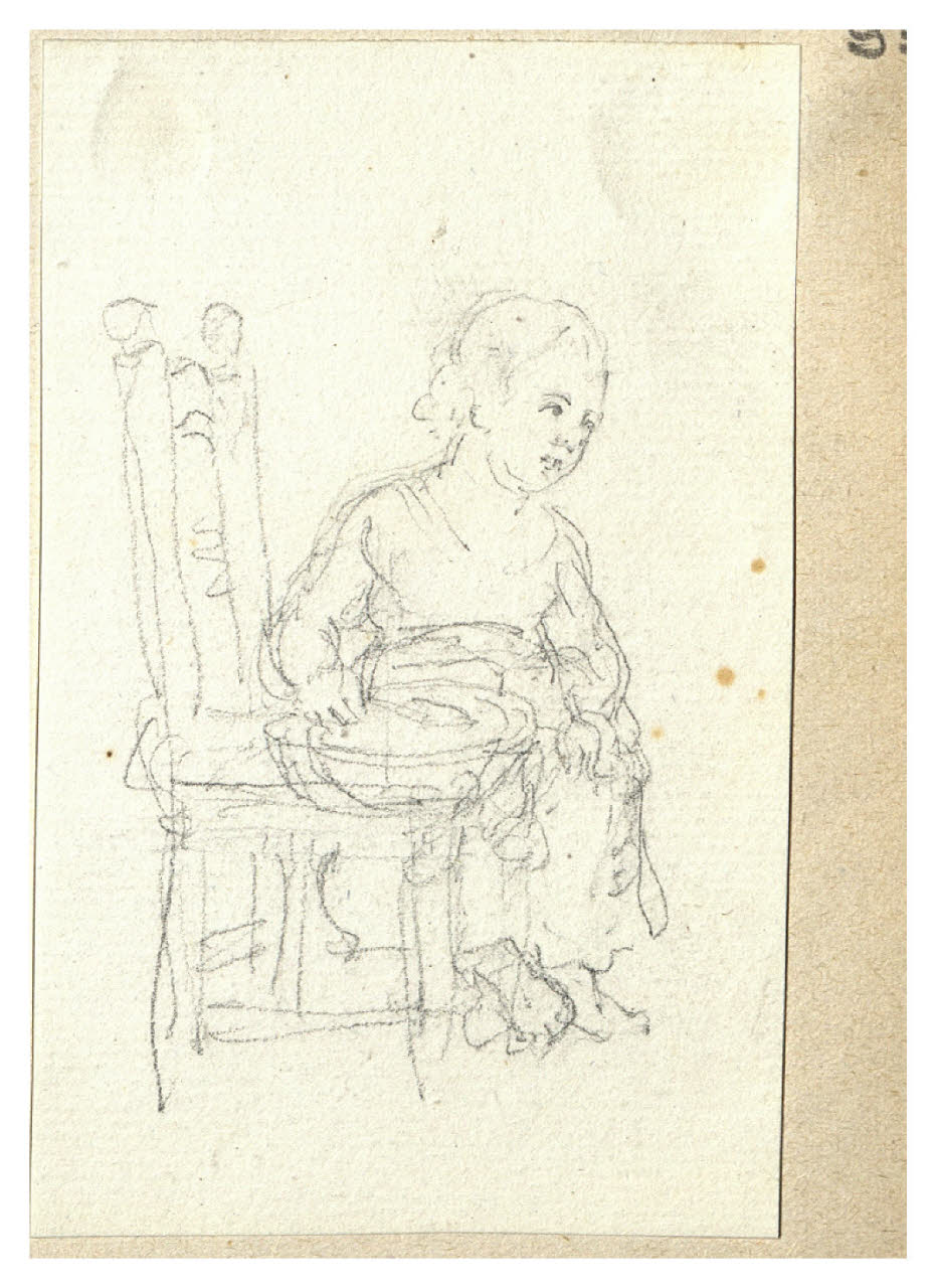 Figura femminile seduta (disegno) di Bettinelli, Luigi (seconda metà sec. XIX)