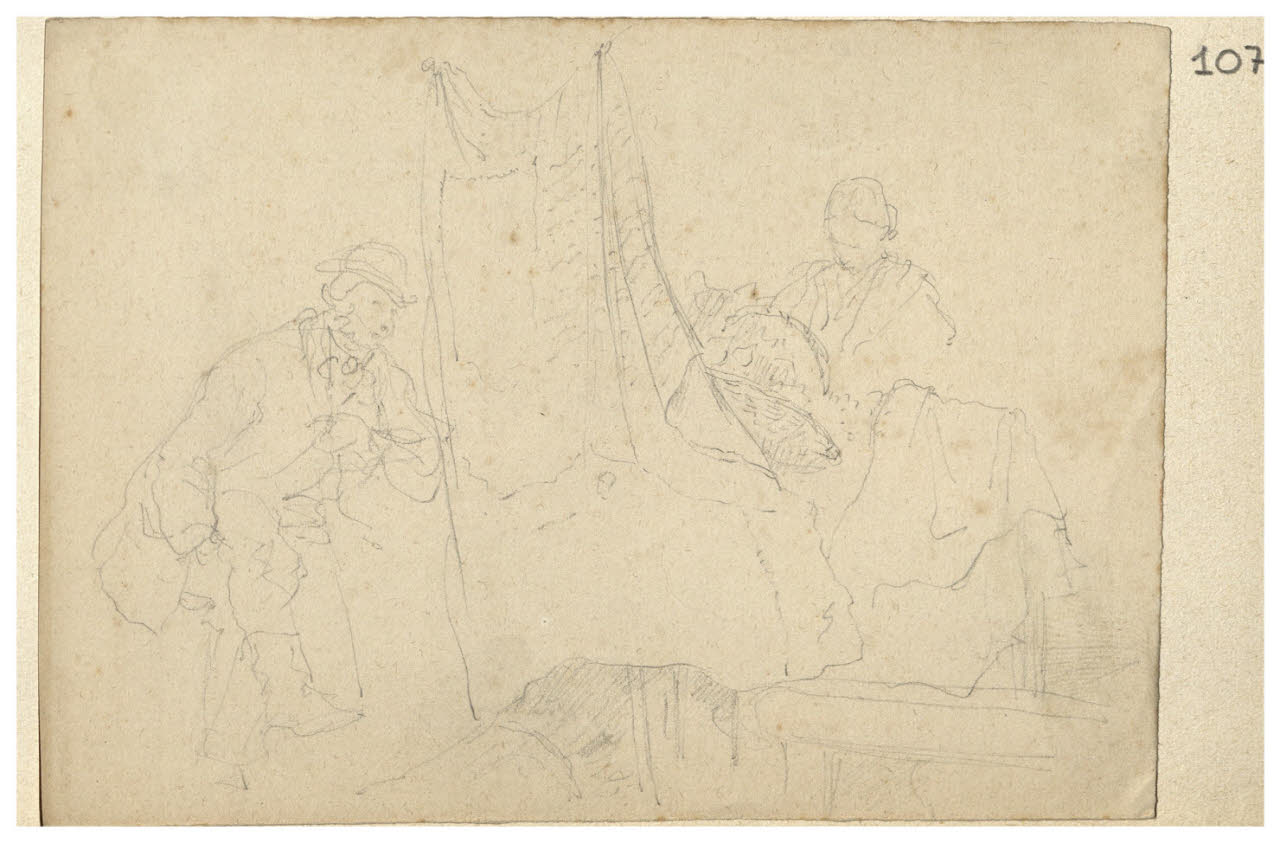 Figura maschile e femminile (disegno) di Bettinelli, Luigi (seconda metà sec. XIX)