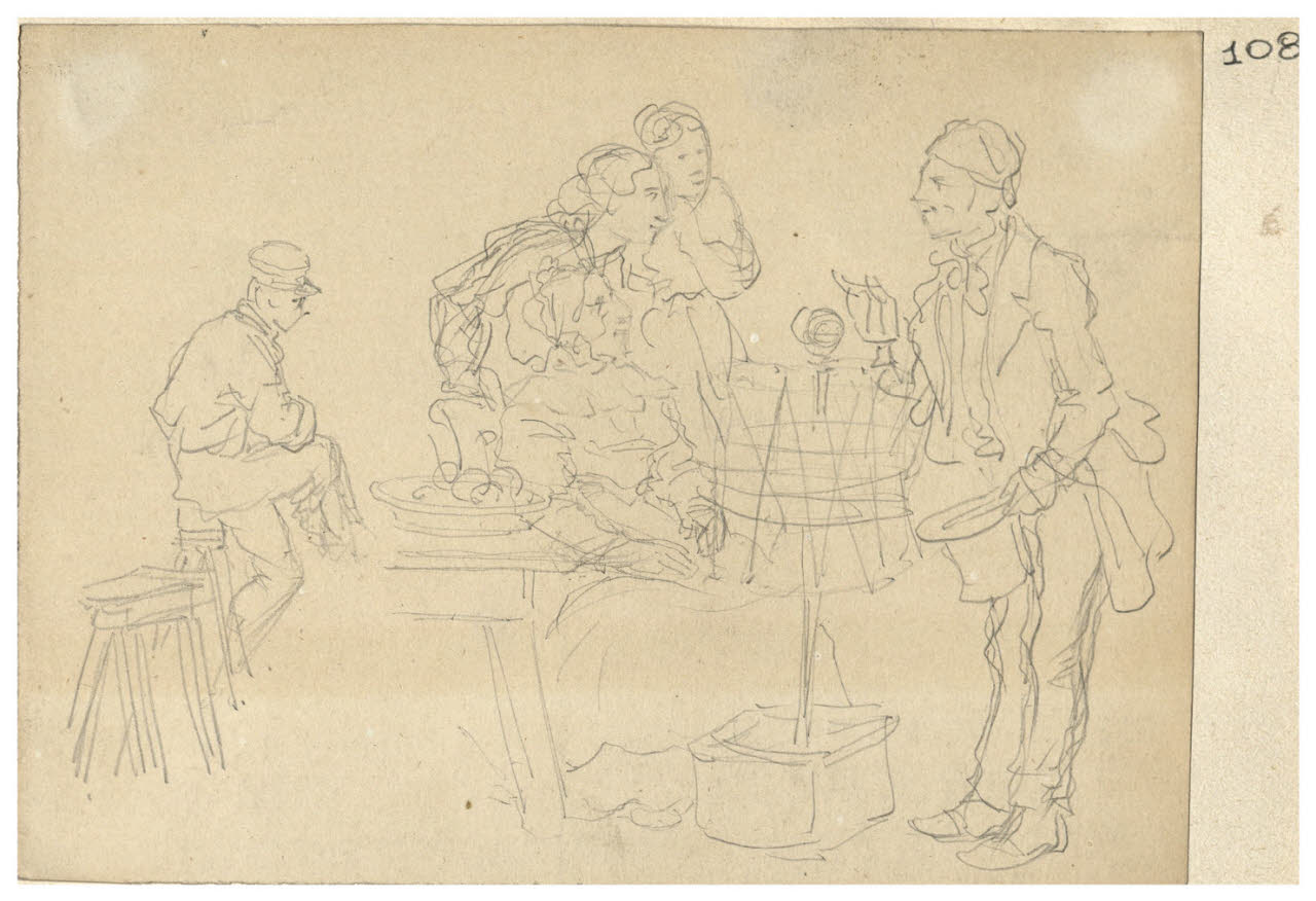 Figure in atteggiamento vario (disegno) di Bettinelli, Luigi (seconda metà sec. XIX)