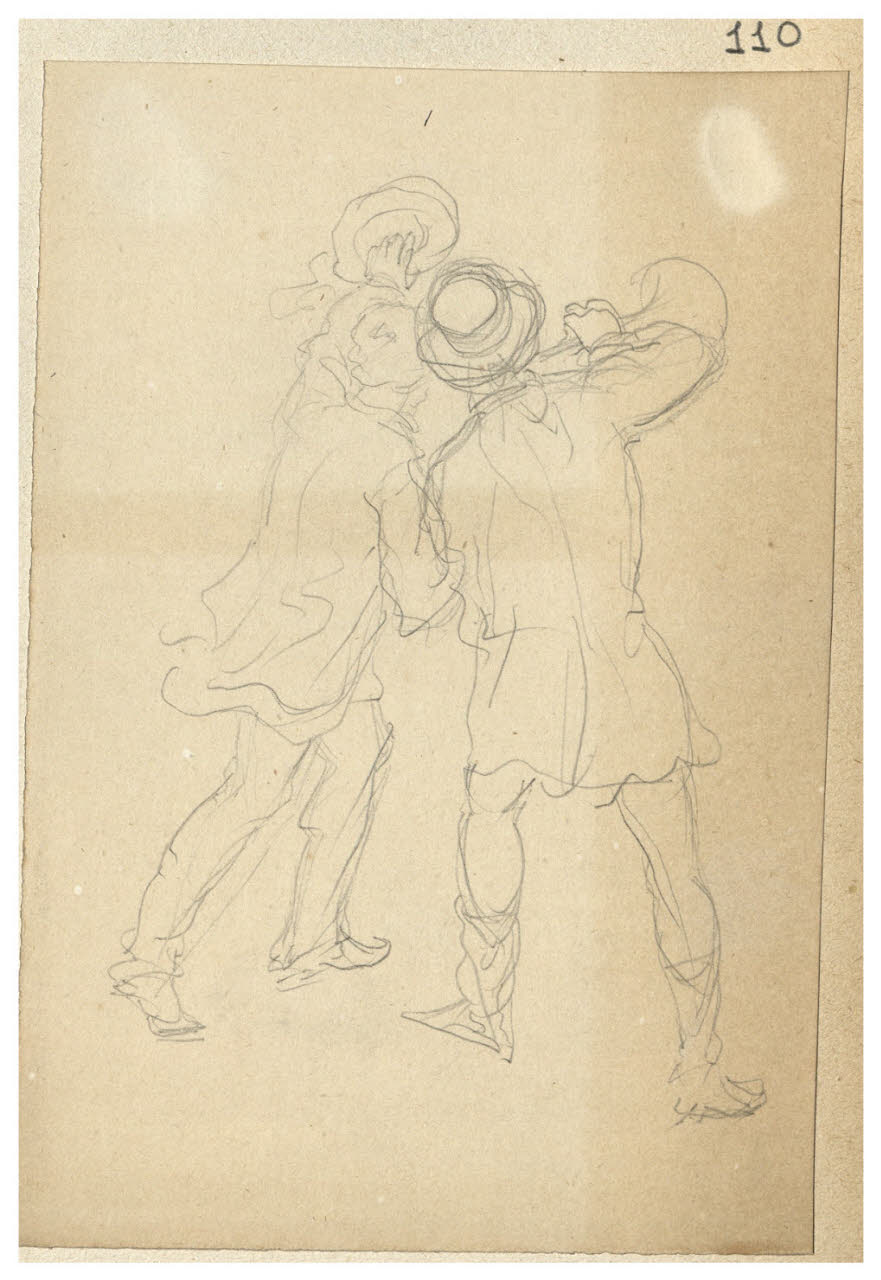 Figure di spalle (disegno) di Bettinelli, Luigi (seconda metà sec. XIX)