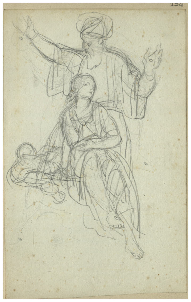 Abbozzo di Natività (?) (disegno) di Bettinelli, Luigi (seconda metà sec. XIX)